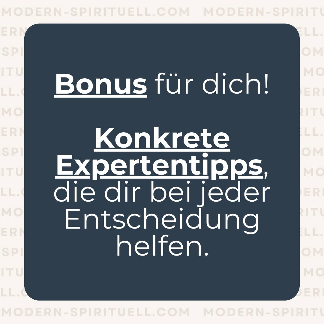 weiße Schrift auf blauen Grund mit dem Text: Bonus für dich! Konkrete Expertentipps